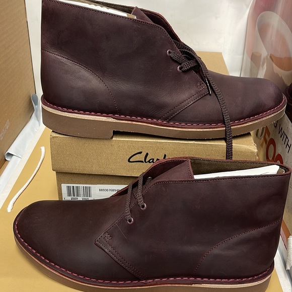 Clarks Other - BNIB Clark’s of England Chukka Boots Wine Leather size 12